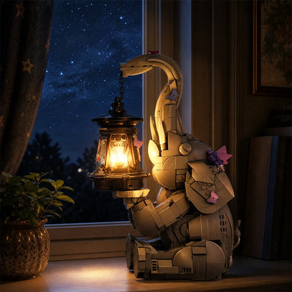 Elephant Lamp Building Blocks Set with LED Night Light Lantern