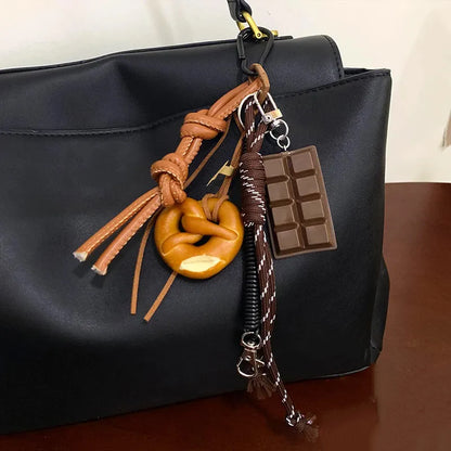 Bread Bag Charm Keychain – Kawaii Korean Style Rope Pendant