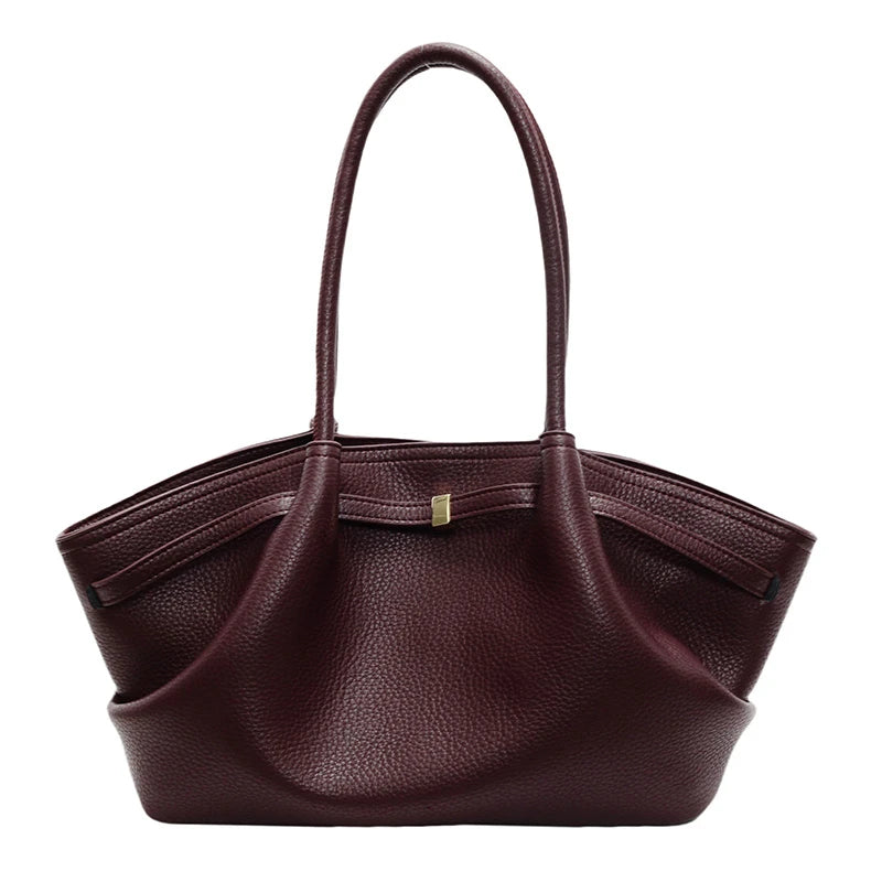PU Leather Tote Shoulder Bag for Women – Lychee Pattern