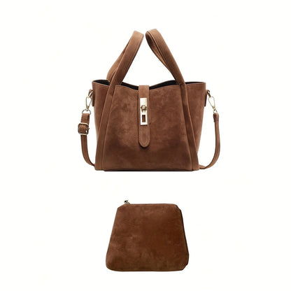 Autumn Winter Retro High-End Texture Frosted Suede Handbag
