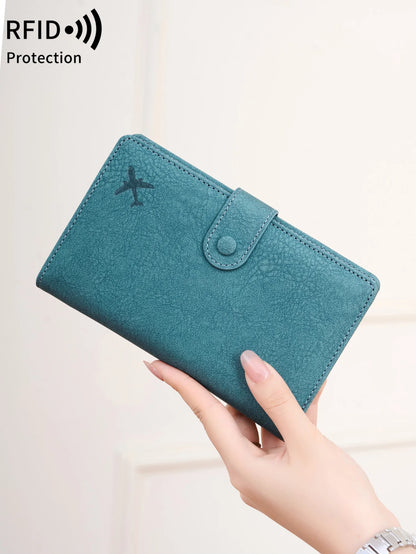 RFID Passport Wallet – Multifunctional Travel Holder with Airplane Design