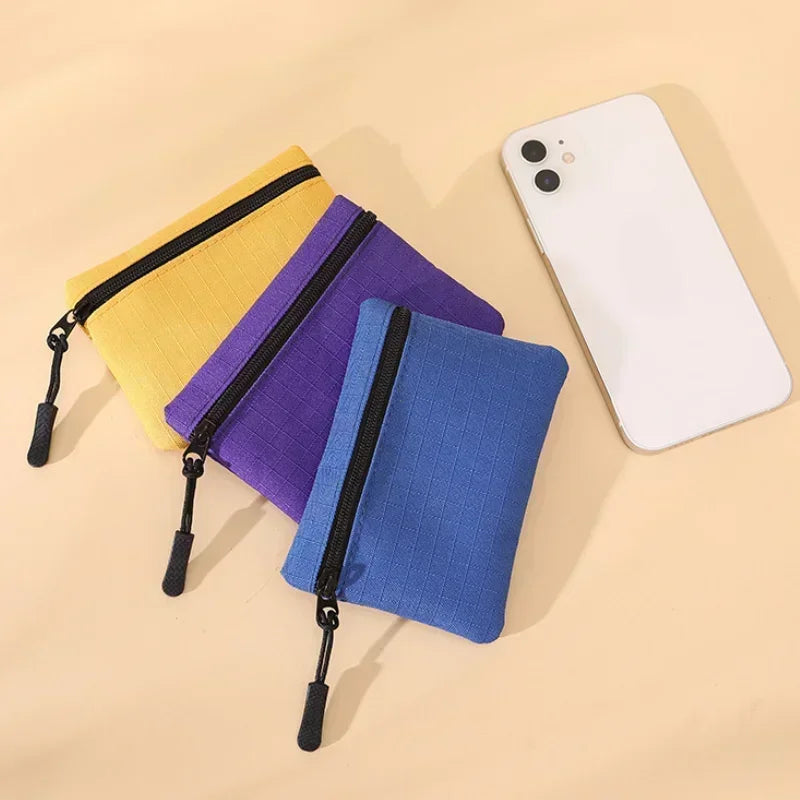 Canvas Mini Coin Purse – Zipper Pouch for Keys, Cards & Cash