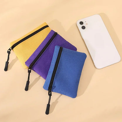 Canvas Mini Coin Purse – Zipper Pouch for Keys, Cards & Cash
