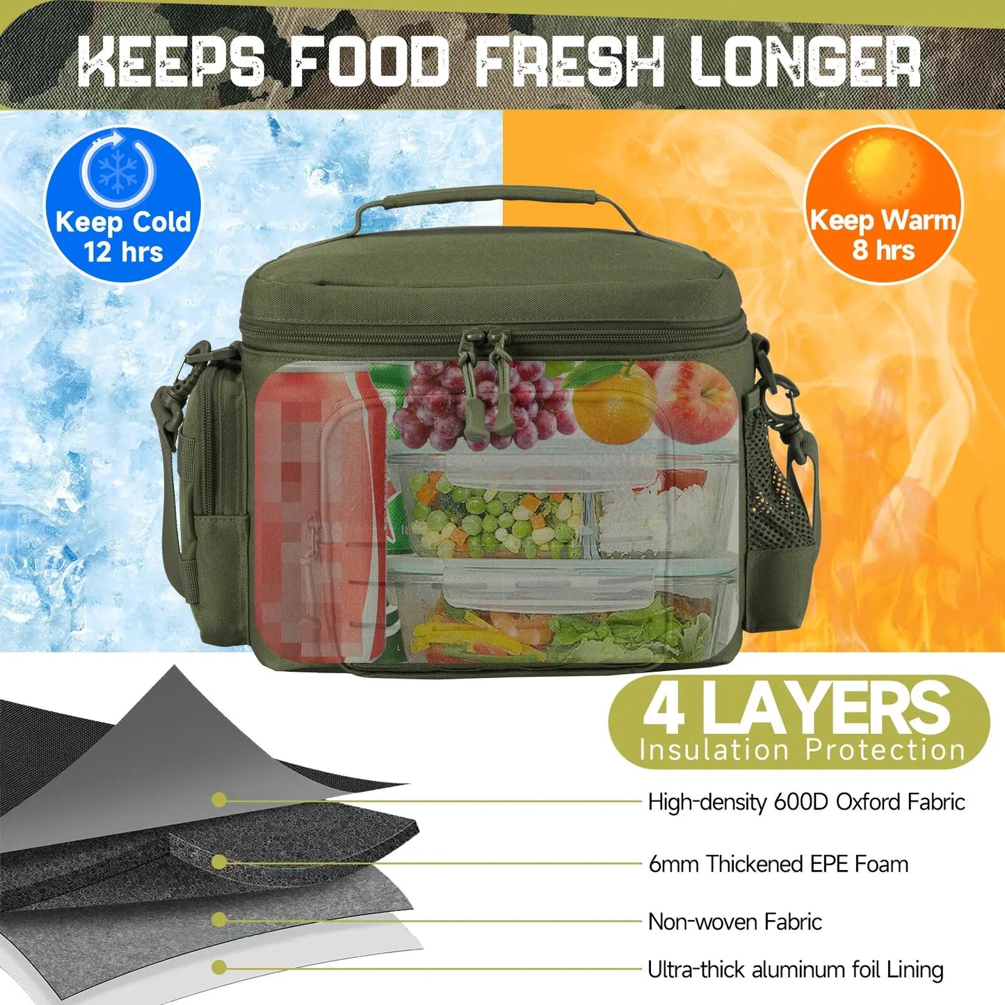 Tactical Lunch Box for Men – Insulated Leakproof Cooler Bag