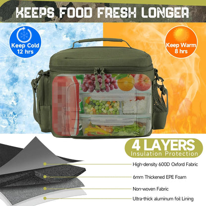 Tactical Lunch Box for Men – Insulated Leakproof Cooler Bag