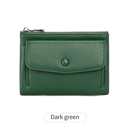 Women's Zip Coin Purse – Multi-Card Short Wallet with Buckle