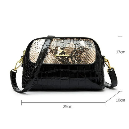 Snake Pattern Crossbody Bag for Women – Patent Leather