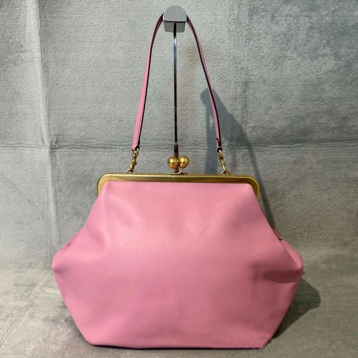 Large Gold Frame Clutch Bag – Jumbo Clasp Pouch Shoulder Bag for Women