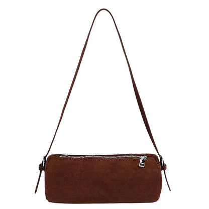 Suede Pillow Shoulder Bag Slouchy Hobo Crossbody Handbag