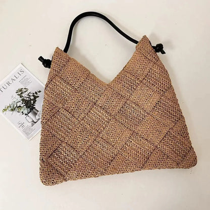 Women S Shoulder Bags Casual Cotton Thread Wicker Woven Ladies Handmade Totes Large Capacity Summer