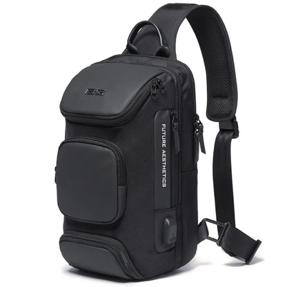 BANGE Men's Anti-Theft Crossbody Sling Bag with USB Charging Port