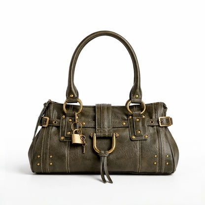 Heart Lock Bowling Bag – Y2K Vintage Punk Large Capacity Shoulder Tote