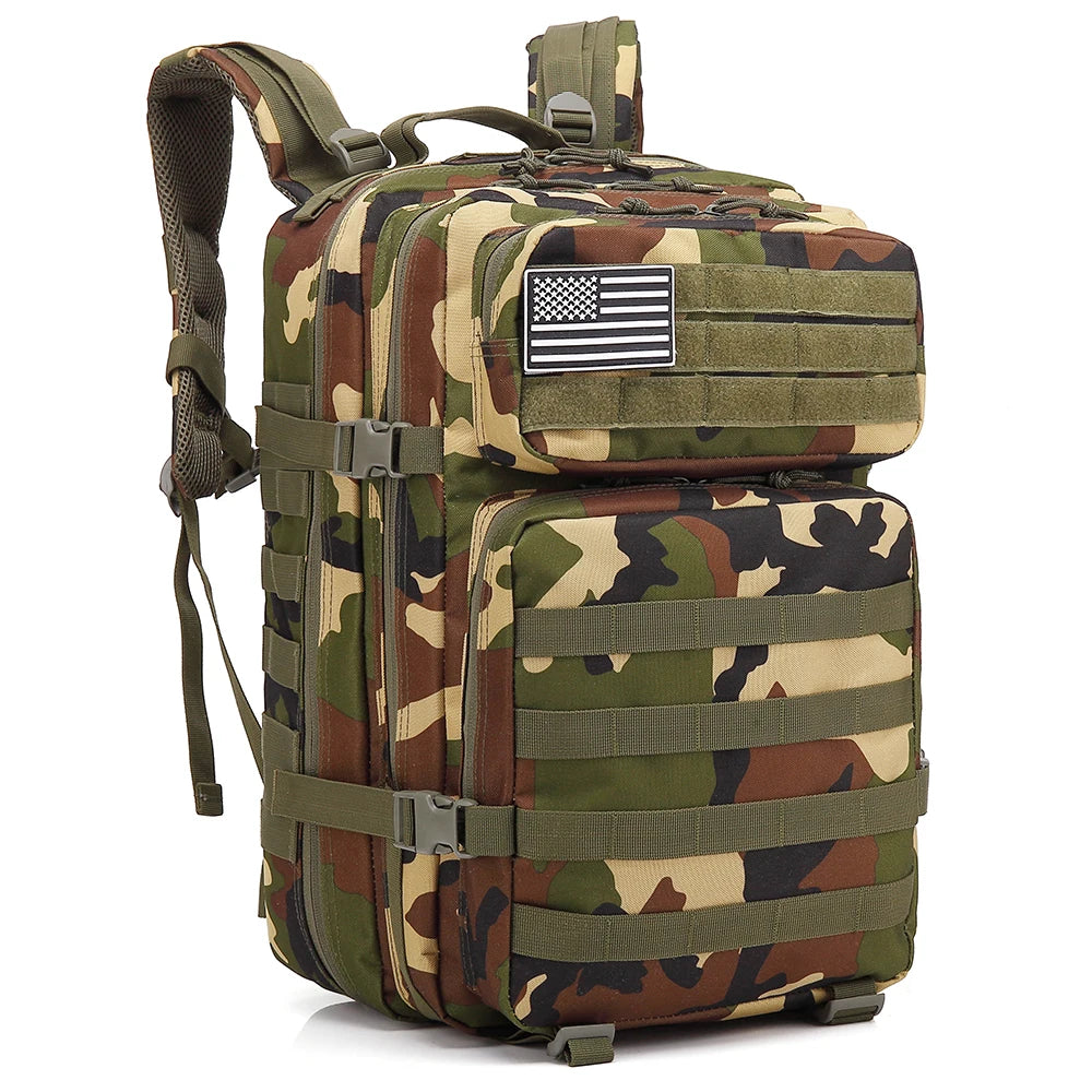 Tactical MOLLE Backpack 45L – Large Capacity Hiking & Camping Bag