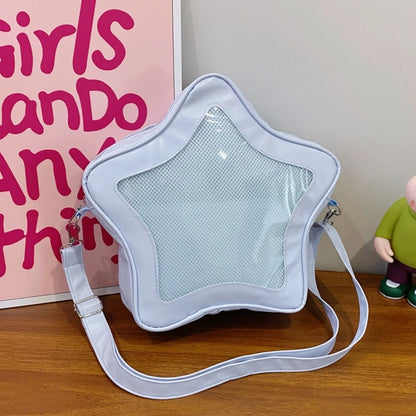 Star-Shaped Ita Bag Transparent Crossbody – Kawaii Pin Display