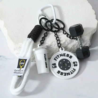 Gym Barbell Fitness Keychain – Silicone Weight Plate Charm