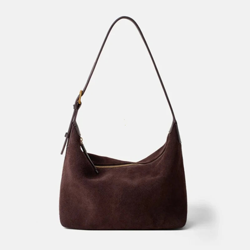 Vintage Leather Shoulder Bag – Large Capacity Underarm Purse for Women