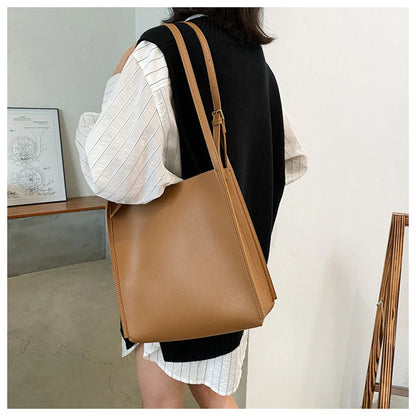 Luxury Leather Tote Bag – Large Capacity Shoulder Handbag
