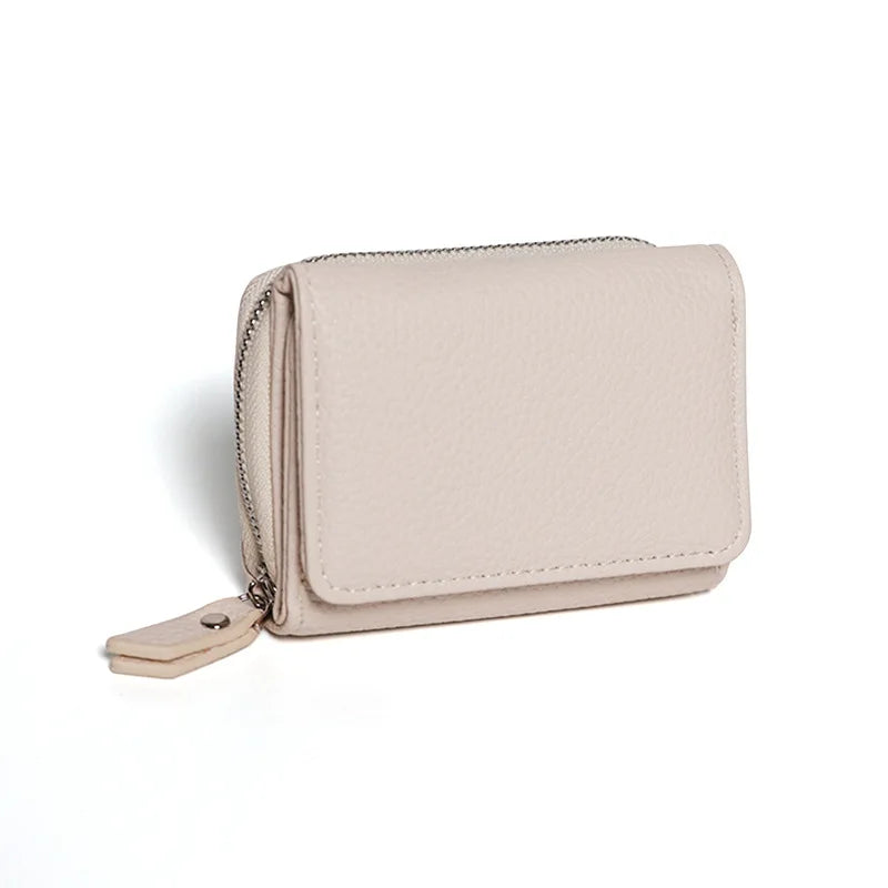 PU Leather Short Wallet for Women – Lychee Texture Multi-Card Organizer