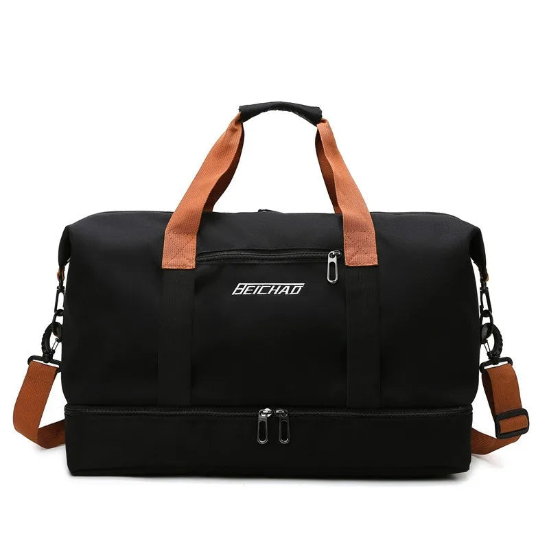 Travel Gym Duffle Bag – Waterproof Weekender with Shoe Compartment