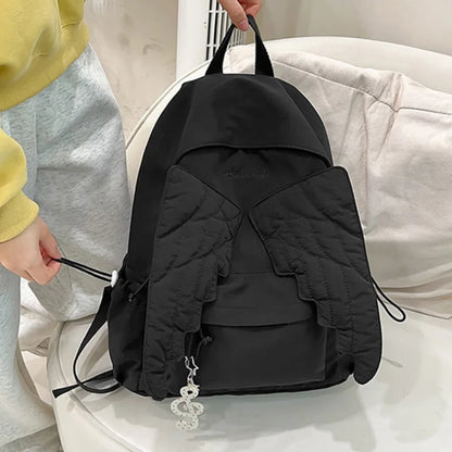 Angel Wing Nylon Backpack – Large Capacity Lightweight School Bag