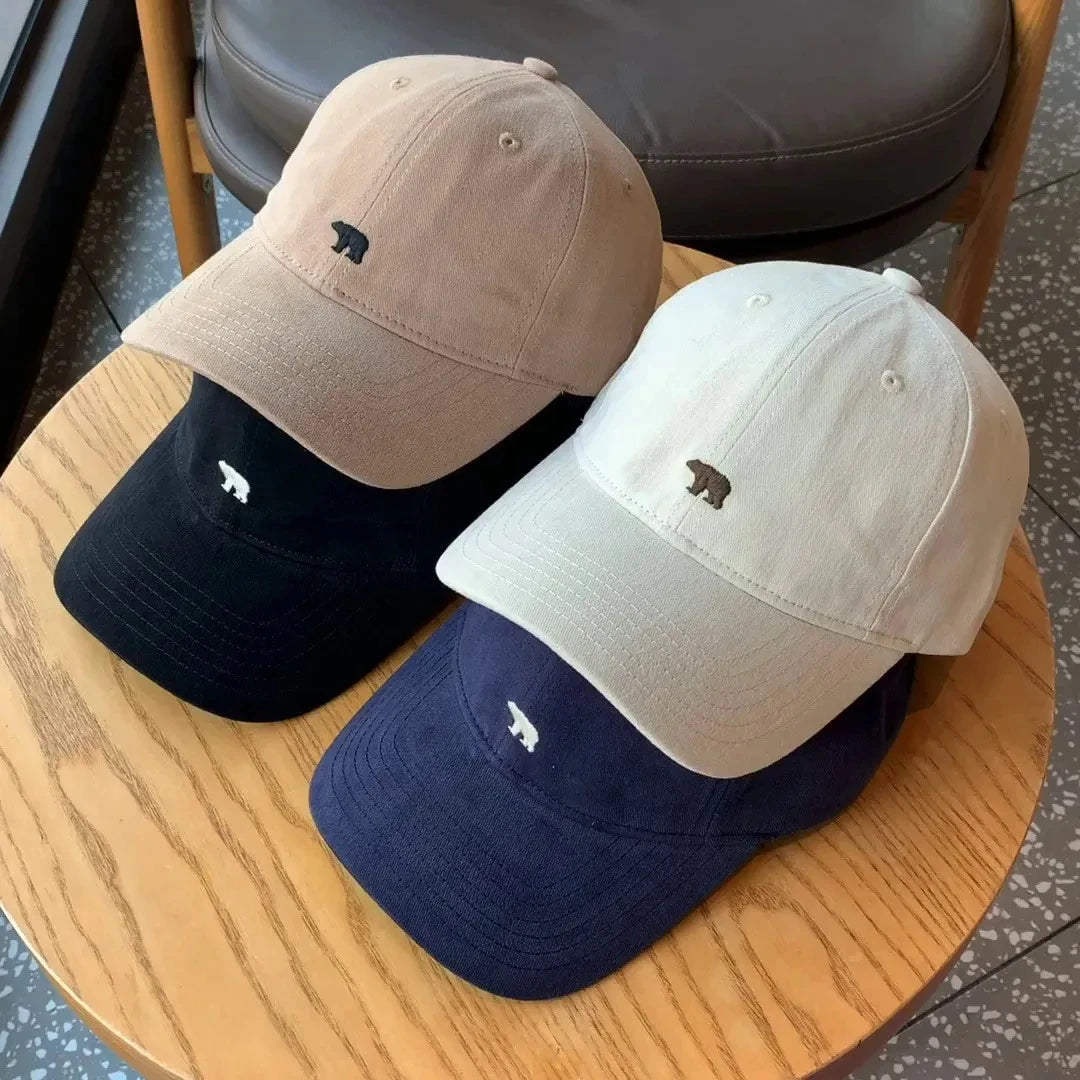 Polar Bear Embroidery Baseball Cap – Unisex Cotton Dad Hat