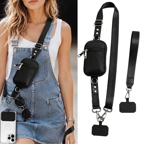 Crossbody Phone Bag with Detachable Lanyard & RFID Blocking Wallet