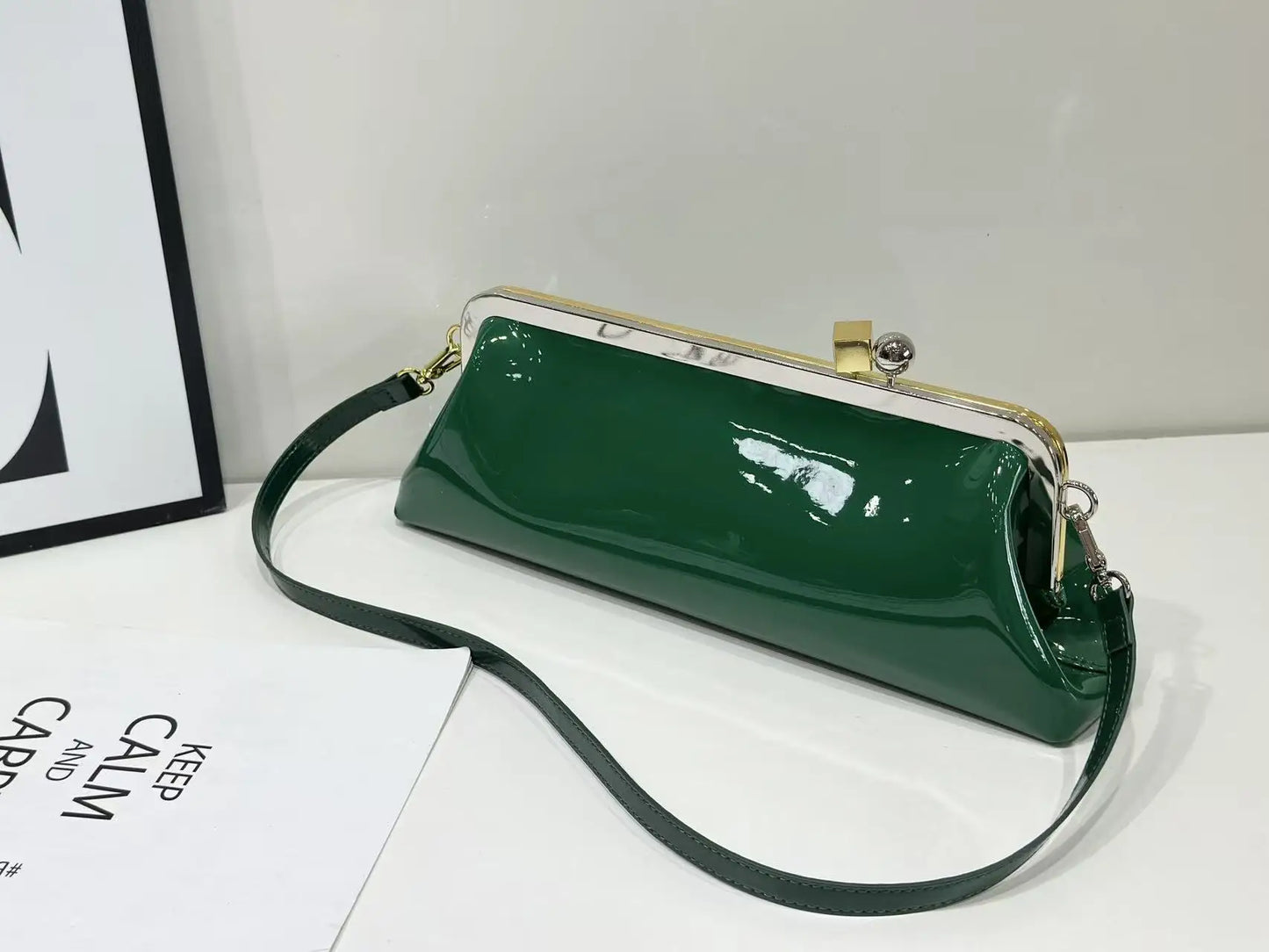 Style Hardware Clip Bag French Women S Pu Leather Single Shoulder Cross-Body Casual Handbag