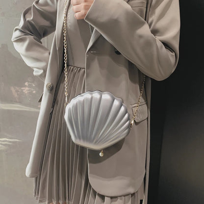 Shell Shape Crossbody Bag with Chain Strap for Women