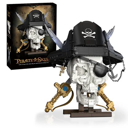Pirate Skull MOC Building Block Set 1,100 Pcs Skeleton Display Model
