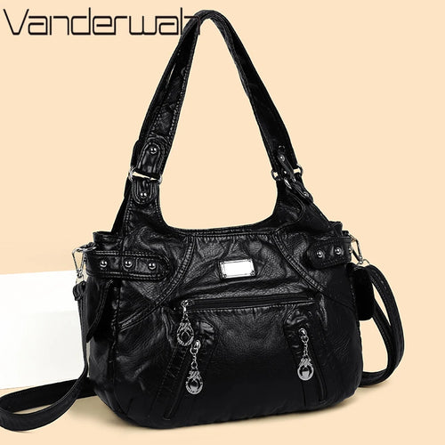 Hobo Bag for Women – Washed Soft PU Leather Shoulder Tote