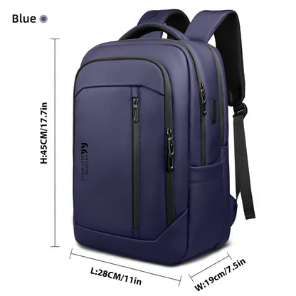 Business Laptop Backpack, Waterproof 17-Inch Bag with USB Port