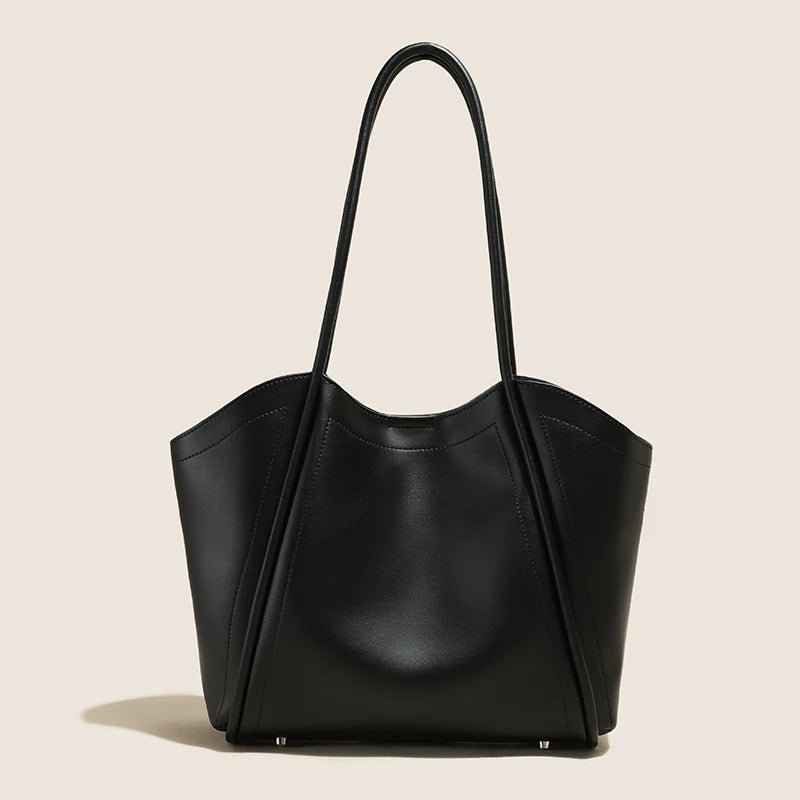 Women's Genuine Leather Tote Bag – Large Capacity Shoulder Bag