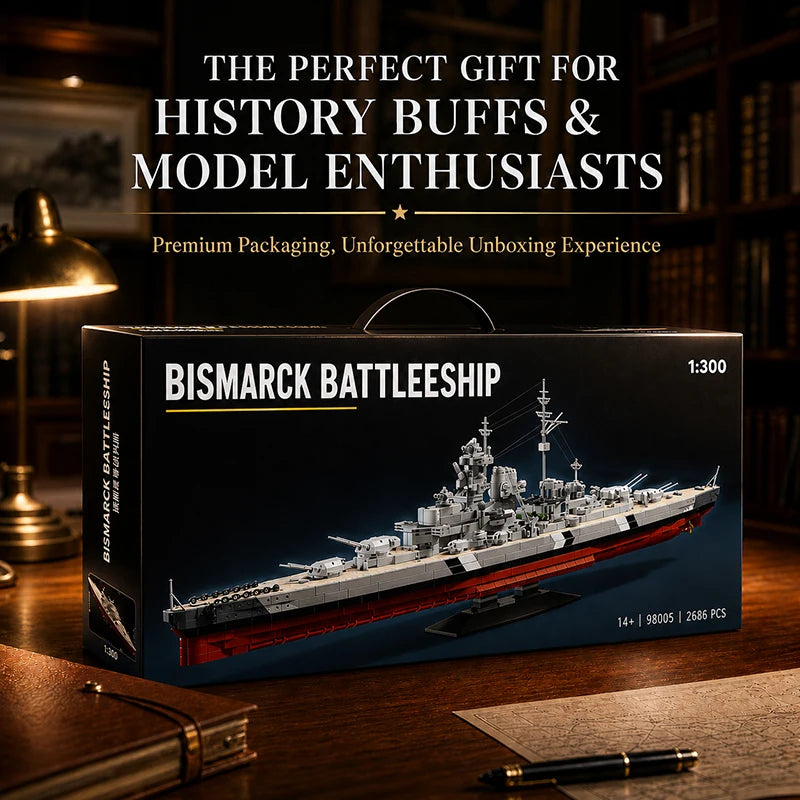 Bismarck Battleship MOC Building Set – 1:300 Scale Military Model