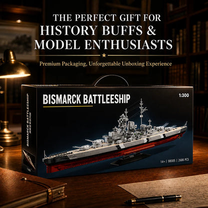 Bismarck Battleship MOC Building Set – 1:300 Scale Military Model