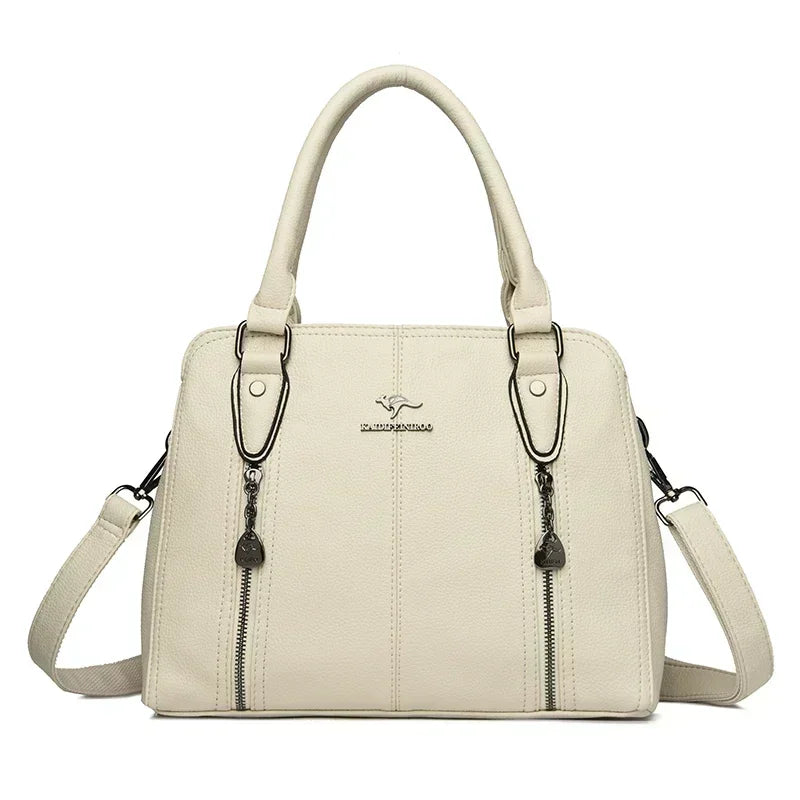 Leather Tote Shoulder Bag for Women – Large Crossbody Handbag