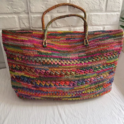 Straw Tote Bag – Handmade Woven Beach Bag for Women