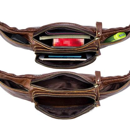 Men's Genuine Leather Waist Bag & Fanny Pack