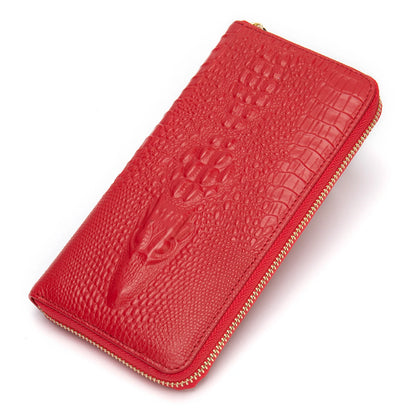 Crocodile Pattern Leather Long Wallet for Men – RFID Blocking