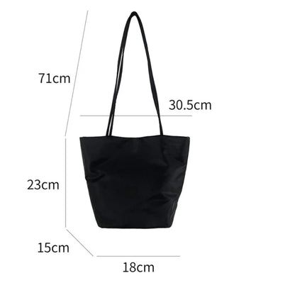 Nylon Bucket Bag for Women – Soft Shoulder Tote Handbag