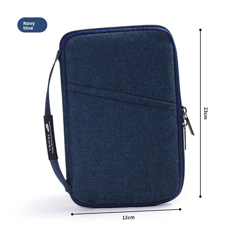 Travel Passport Holder Wallet Family Document Organizer with Zipper