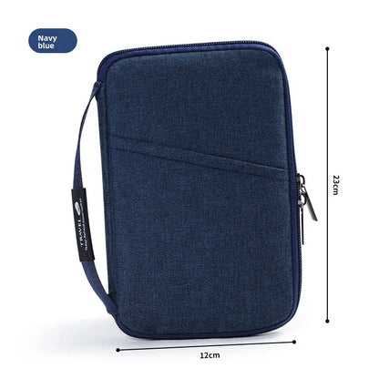Travel Passport Holder Wallet Family Document Organizer with Zipper