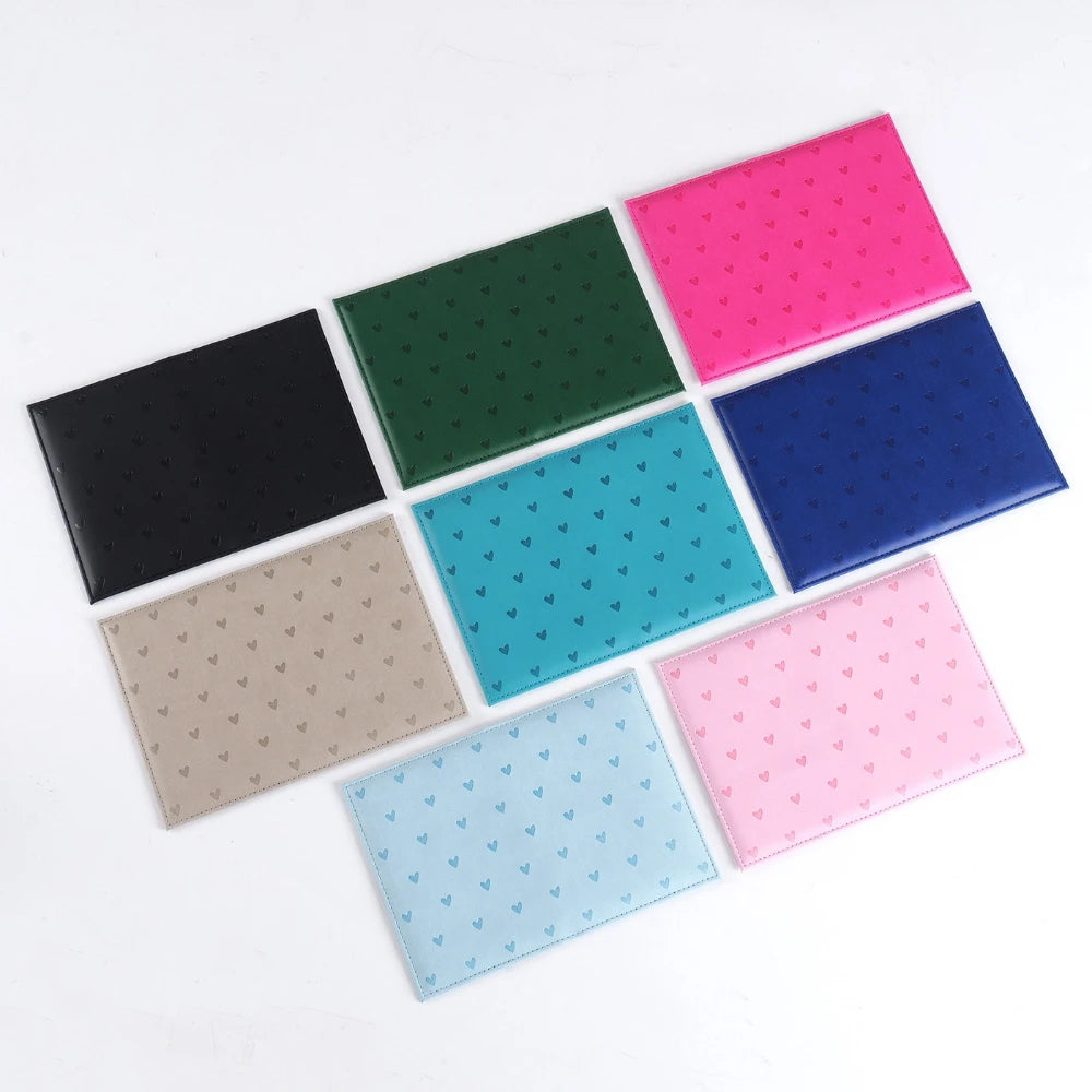 Passport Holder – Cute Heart Print PU Leather Travel Wallet