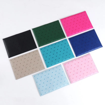 Passport Holder – Cute Heart Print PU Leather Travel Wallet