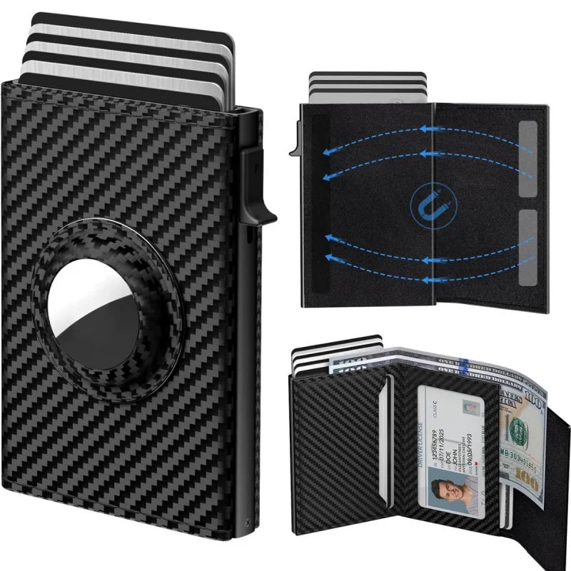 AirTag Wallet RFID Blocking Pop-Up Card Holder for Men