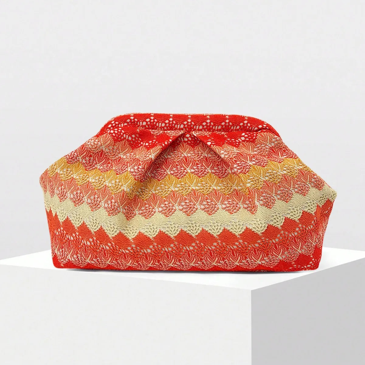 Luxury Knit Clutch Purse – Women's Evening Frame Bag