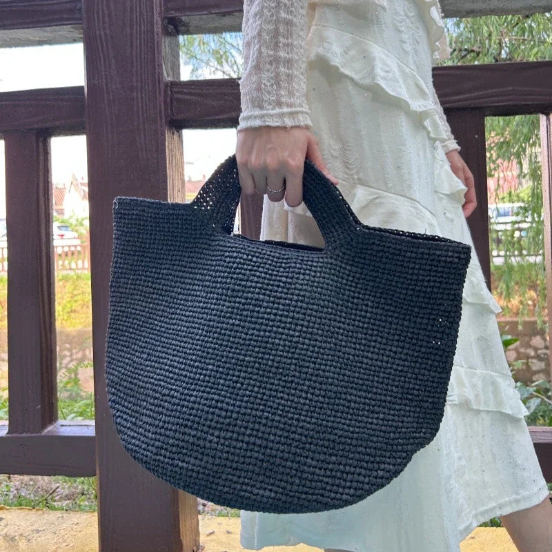 Straw Woven Tote Bag – Women's Large Capacity Beach Basket Bag