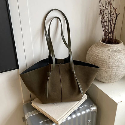 Large Capacity Women's Wing Shoulder Bag – Luxury Suede Tote
