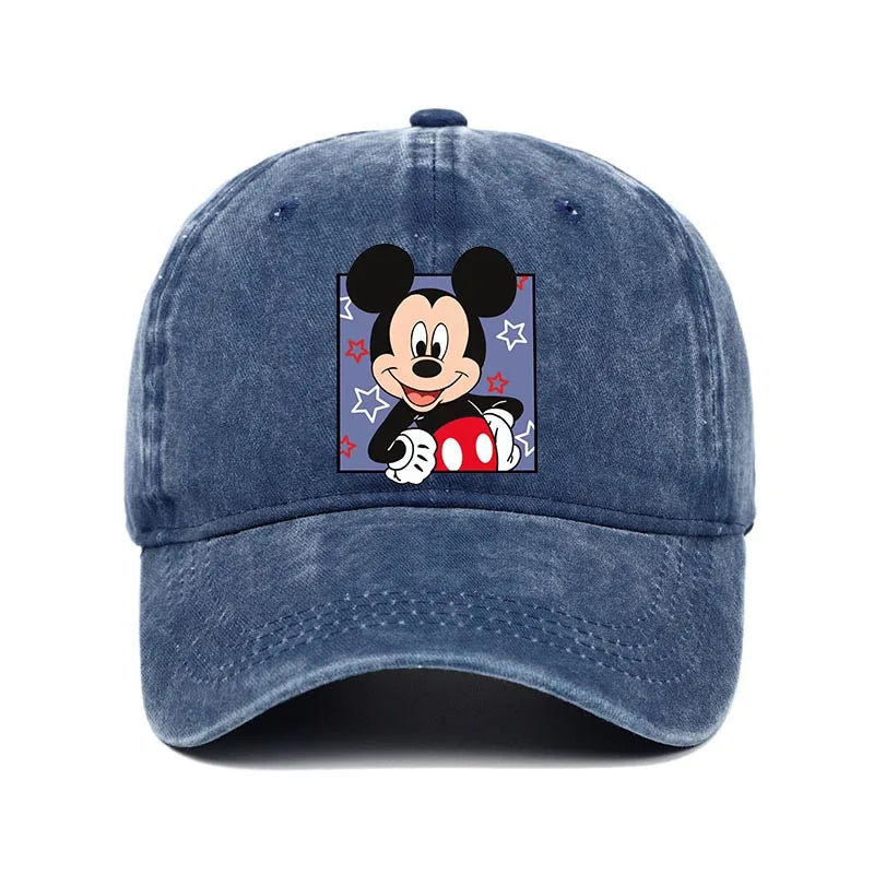 Cartoon Print Washed Baseball Cap – Unisex Vintage Snapback Hat