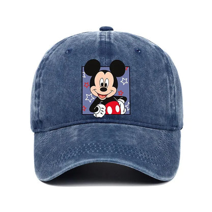 Cartoon Print Washed Baseball Cap – Unisex Vintage Snapback Hat