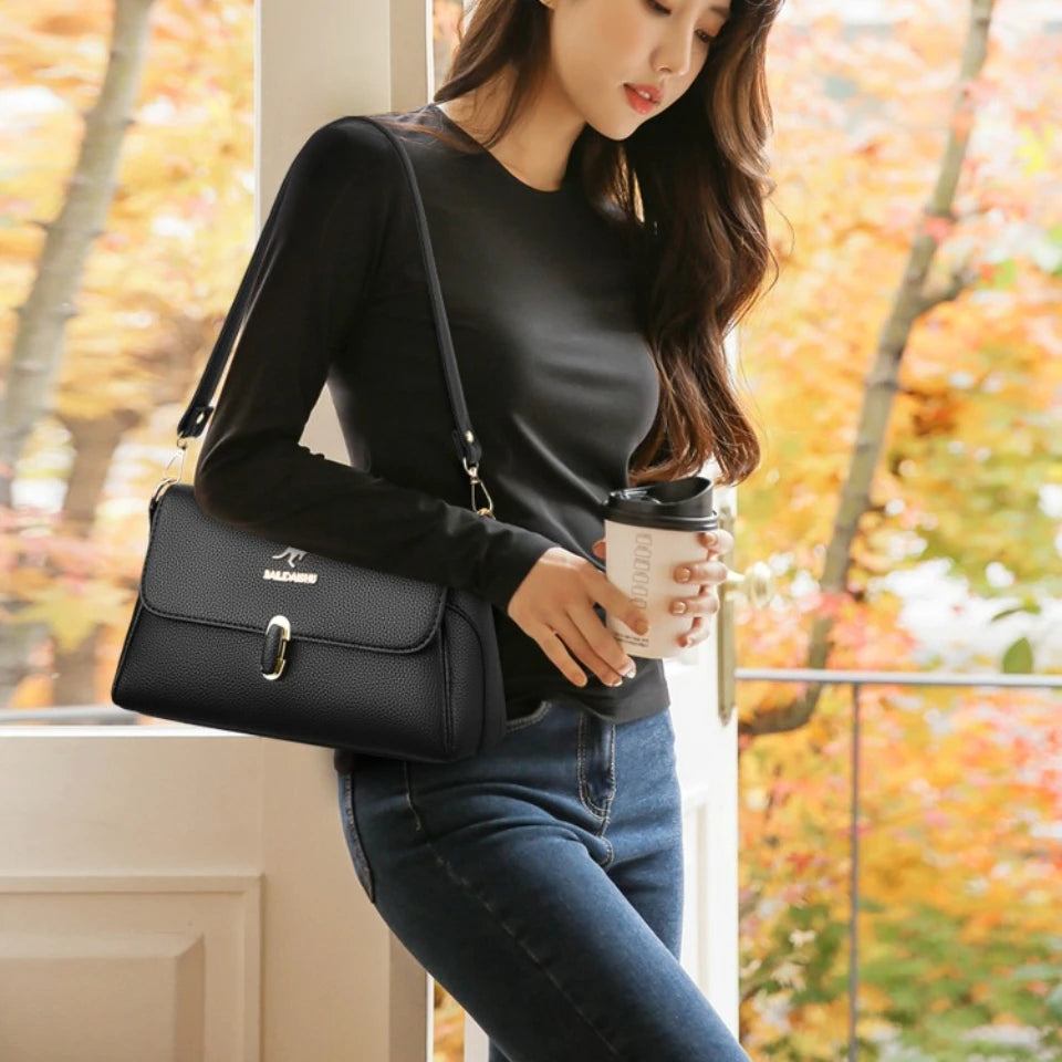 Women's Luxury PU Leather Crossbody Bag – Designer Shoulder Purse